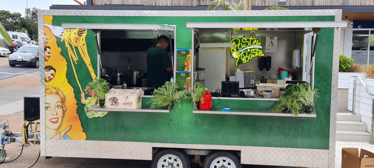 Pasta e Basta food truck open and serving
